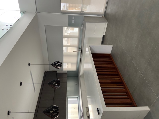 Roller blinds in modern kitchen
